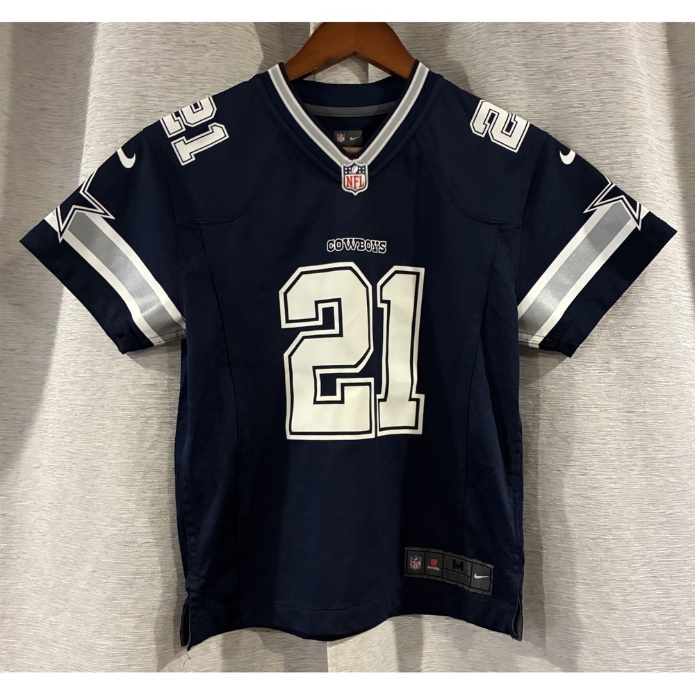 NIKE NFL Dallas Cowboys Ezekiel‎ Elliott #21 Jersey Blue Youth Boys Size M